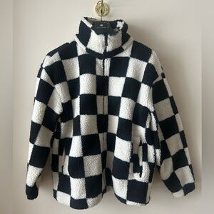 Silver Jeans Black and White Fleece Jacket